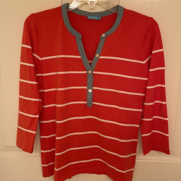 J McLaughlin red sweater 3/4 sleeves small - Picture 1 of 6